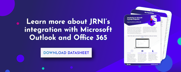 Learn more about JRNI's integration with Microsoft Outlook and Office 365.